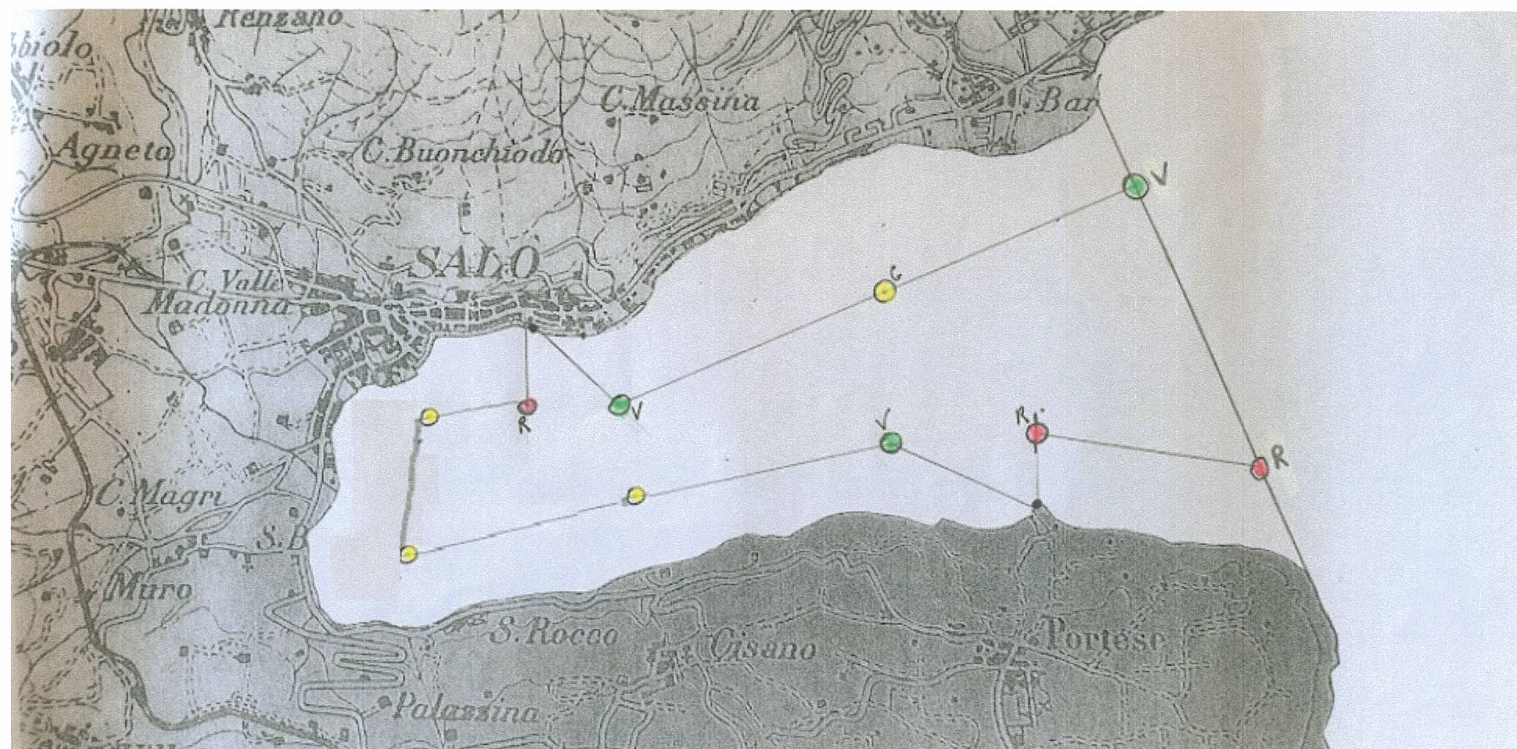 Karte der Bucht von Salò am Gardasee